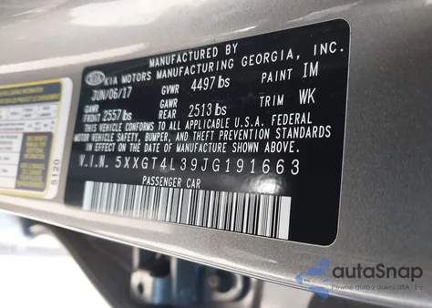 2018 Kia Optima Lx from USA, damaged, VIN 5XXGT4L39JG191663
